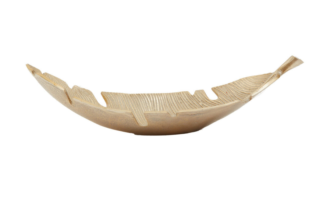 Gold Finish Curved Leaf Dish