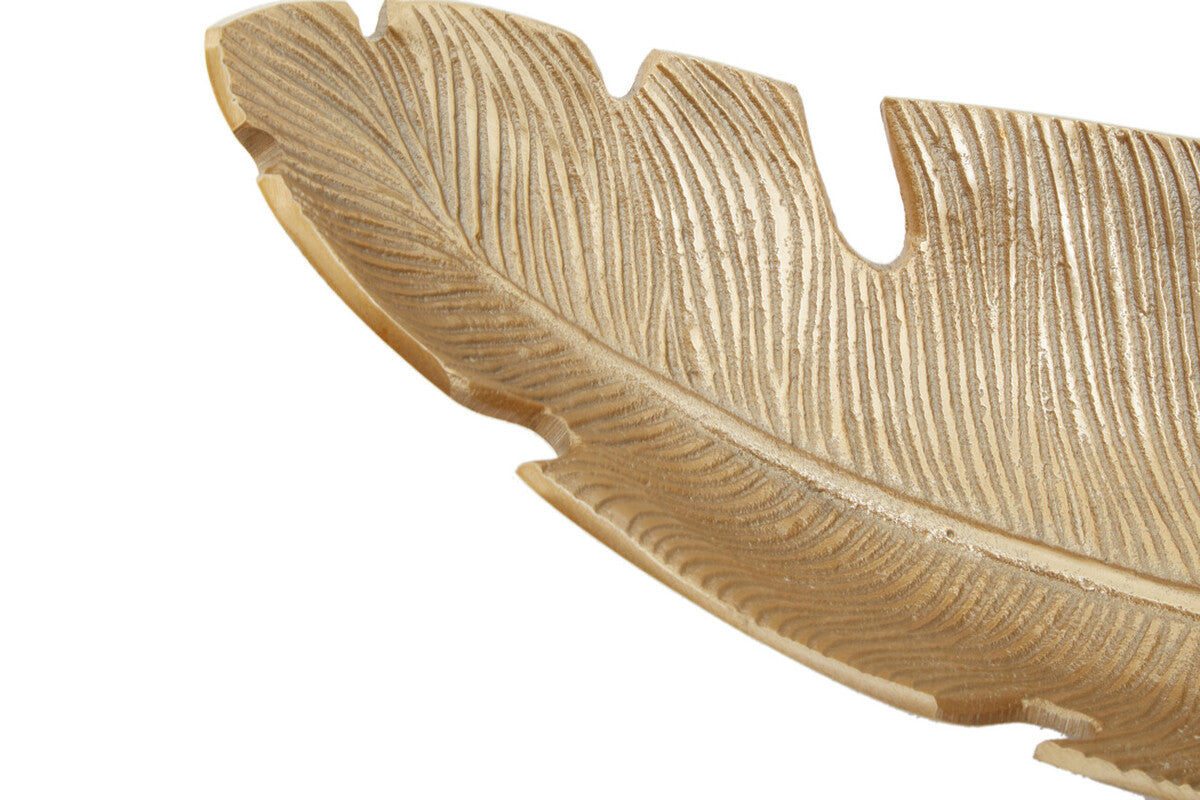 Gold Finish Curved Leaf Dish