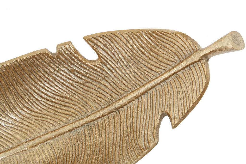 Gold Finish Curved Leaf Dish