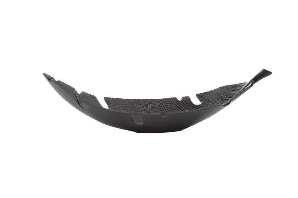 Black Finish Curved Leaf Dish