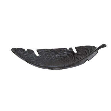 Black Finish Curved Leaf Dish