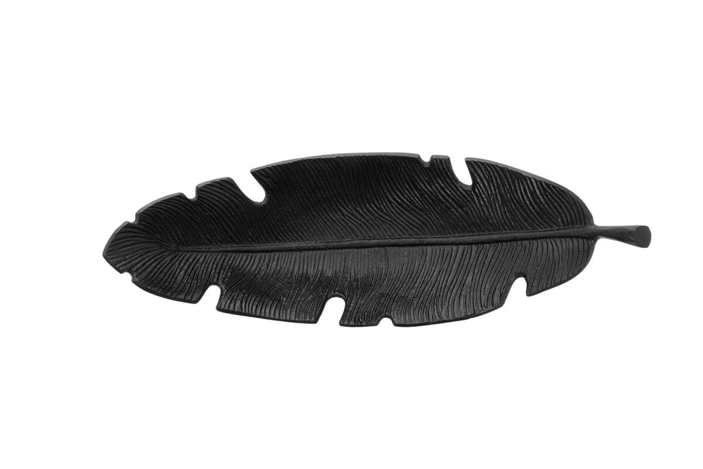 Black Finish Curved Leaf Dish