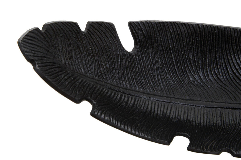 Black Finish Curved Leaf Dish