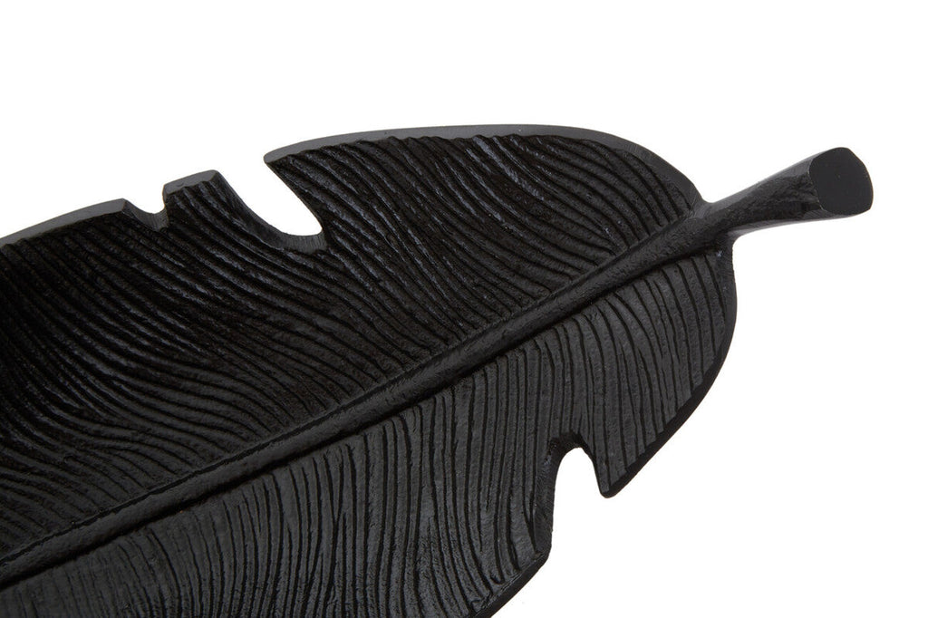Black Finish Curved Leaf Dish