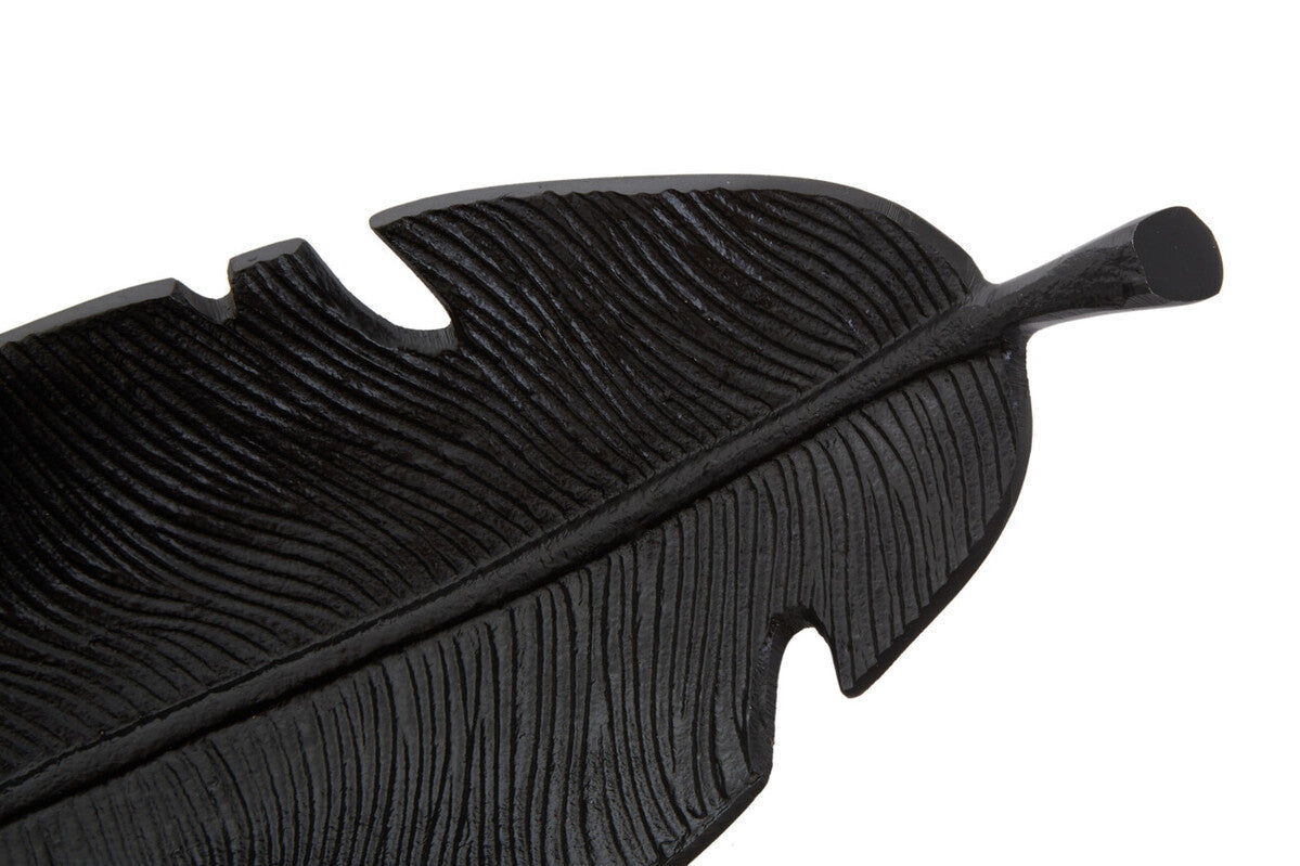 Black Finish Curved Leaf Dish