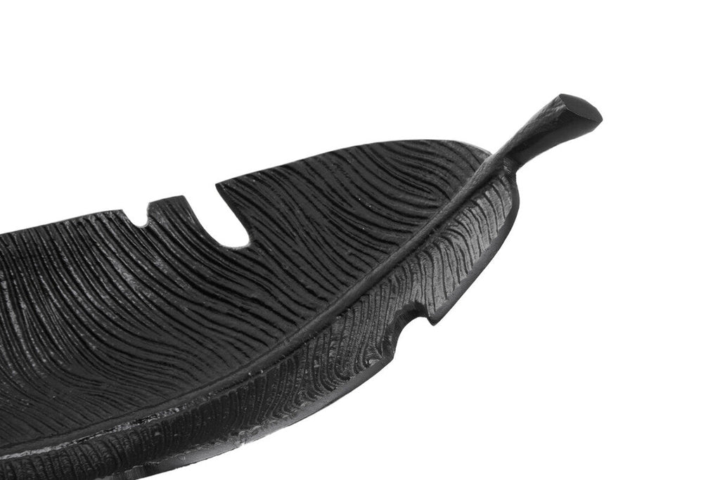Black Finish Curved Leaf Dish