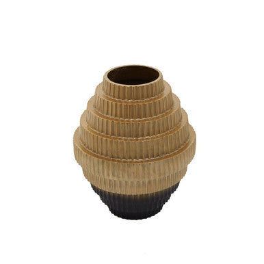 Large Ombre Gold and Black Vase