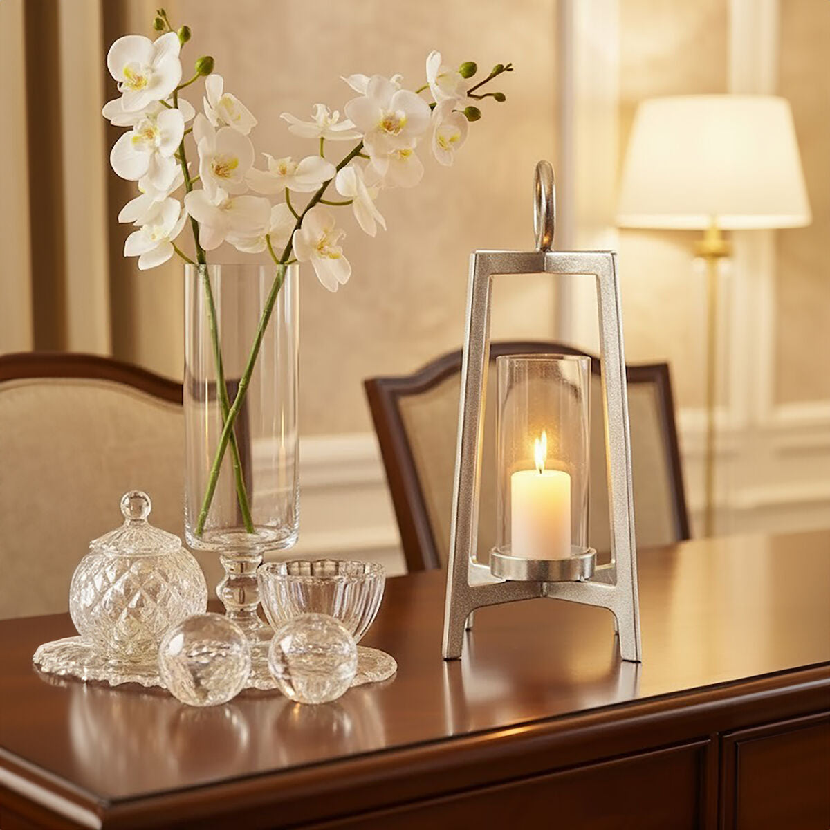Metal and Glass Candle Holder