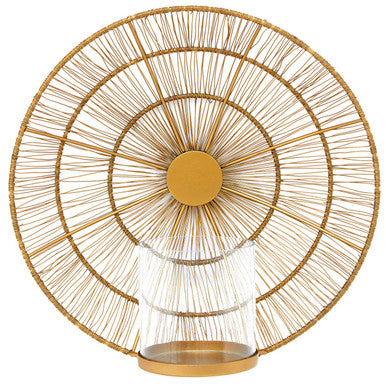 Gold Wire Wall Sconce Candle Holder