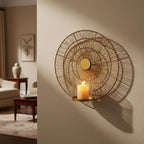 Gold Wire Wall Sconce Candle Holder