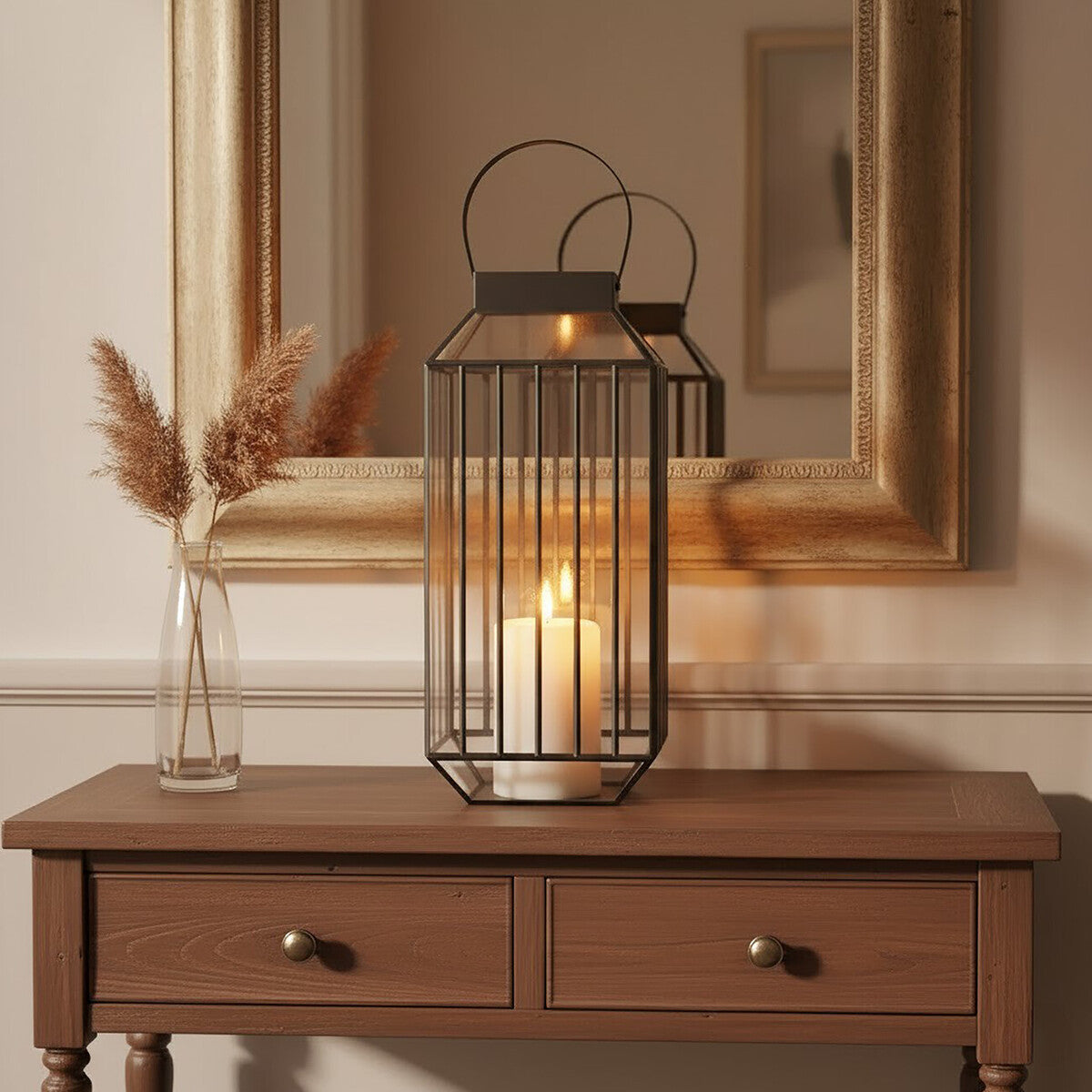Large Black Caged Lantern