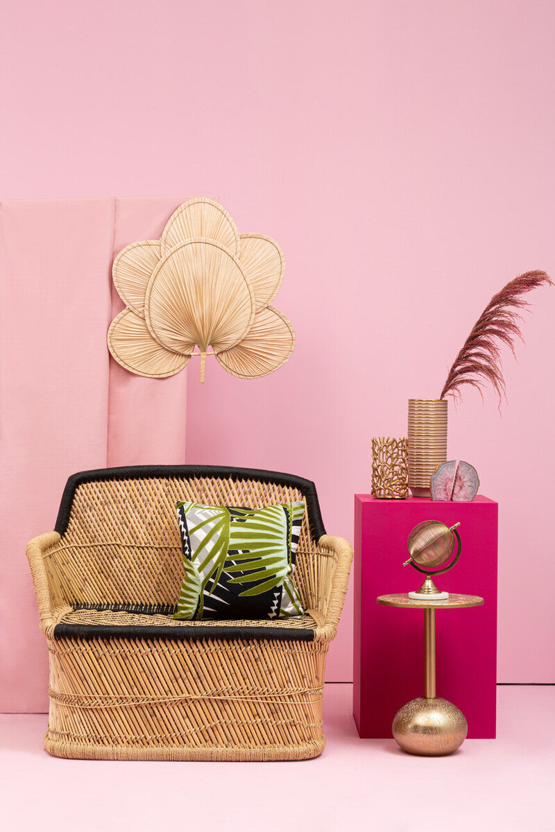 Large Blush Pink and Gold Ceramic Vase