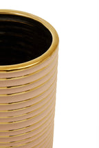 Large Blush Pink and Gold Ceramic Vase