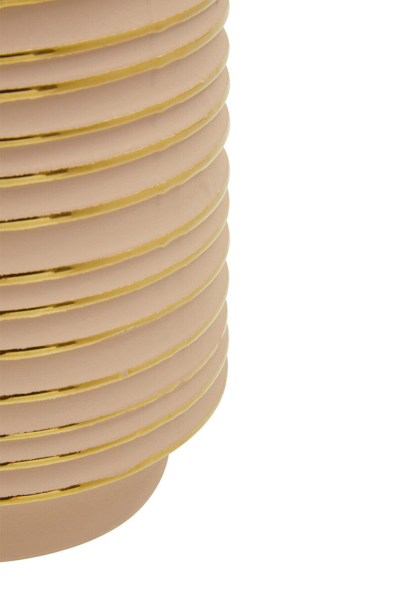 Large Blush Pink and Gold Ceramic Vase