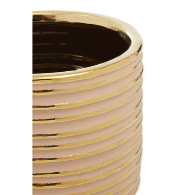 Blush Pink and Gold Small Ceramic Planter