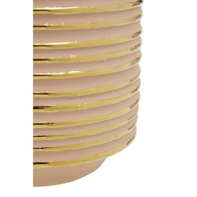Blush Pink and Gold Small Ceramic Planter