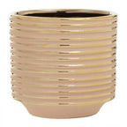 Blush Pink and Gold Large Ceramic Planter