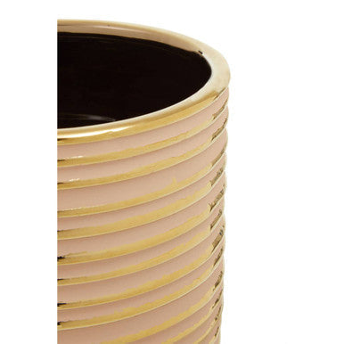 Blush Pink and Gold Large Ceramic Planter