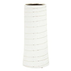 Small White and Silver Ceramic Vase
