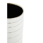 Small White and Silver Ceramic Vase