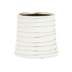 Small White and Silver Ceramic Planter