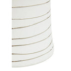 Small White and Silver Ceramic Planter