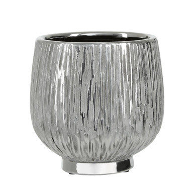 Small Silver Ceramic Planter