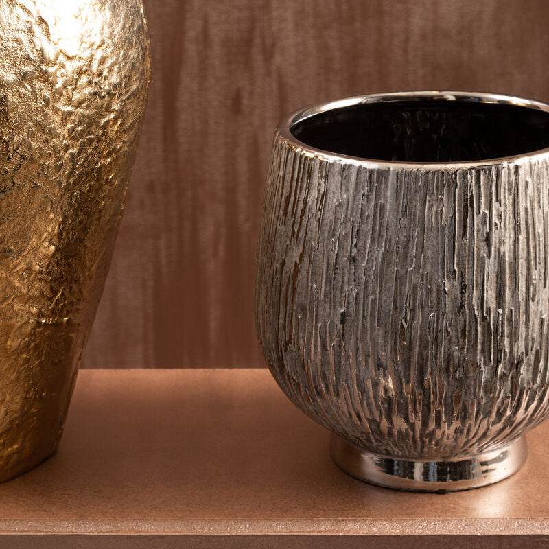 Small Silver Ceramic Planter