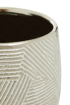 Small White Silver Ceramic Planter
