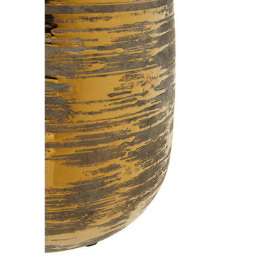 Grey Metallic Band Large Ceramic Planter