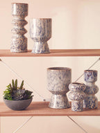 Large Beige Speckled Vase