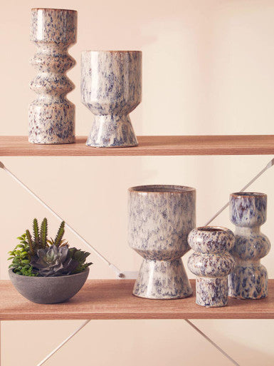 Large Beige Speckled Vase