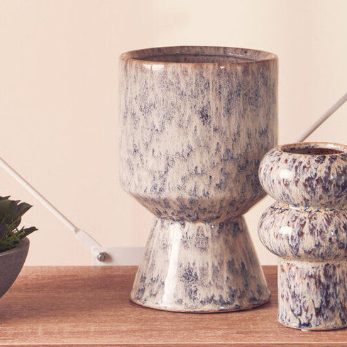 Large Beige Speckled Planter