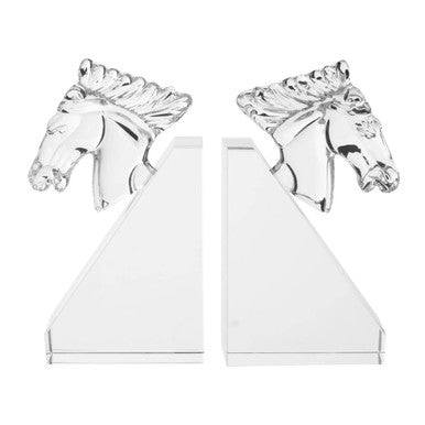 Set of 2 Crystal Horse Bookends