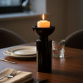 Small Black Crystal Candle Holder