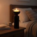 Medium Black Crystal Candle Holder