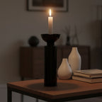Large Black Crystal Candle Holder