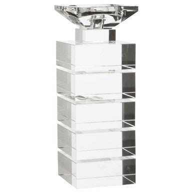 Clear Finish Small Candle Holder