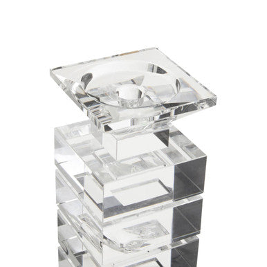 Clear Finish Small Candle Holder