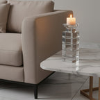 Clear Finish Small Candle Holder