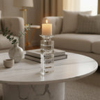 Clear Finish Large Candle Holder