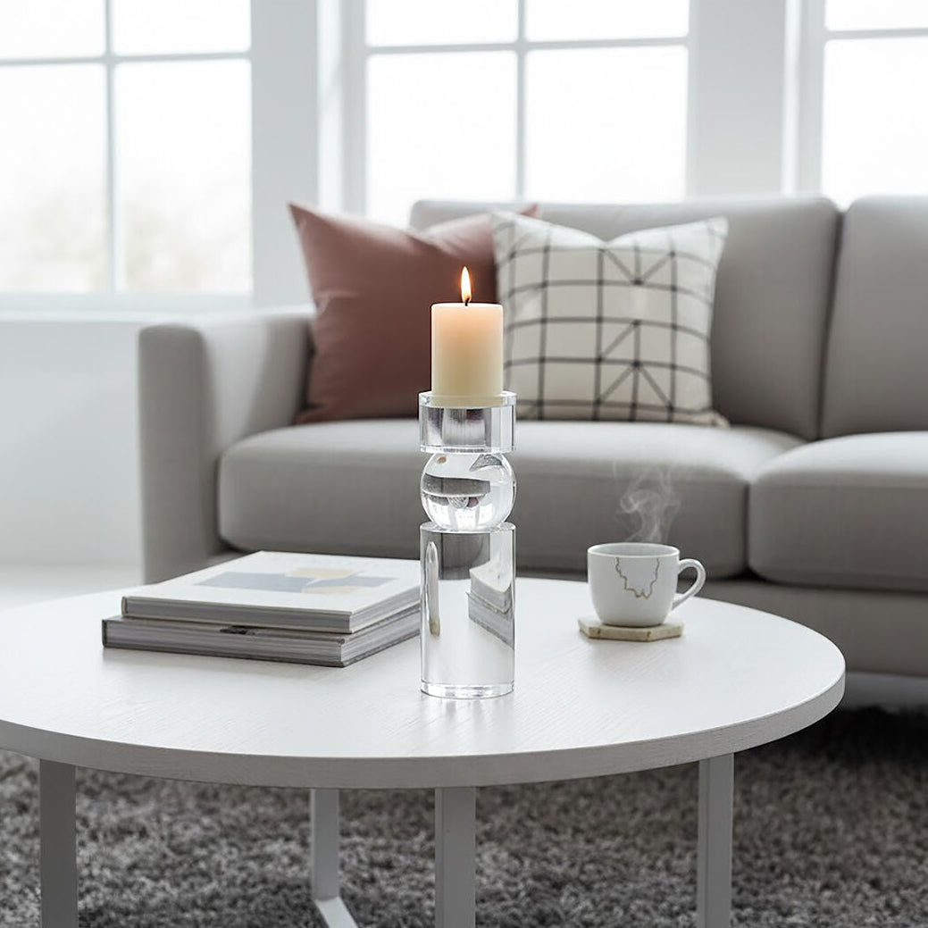 Large Crystal Bubble Candle Holder