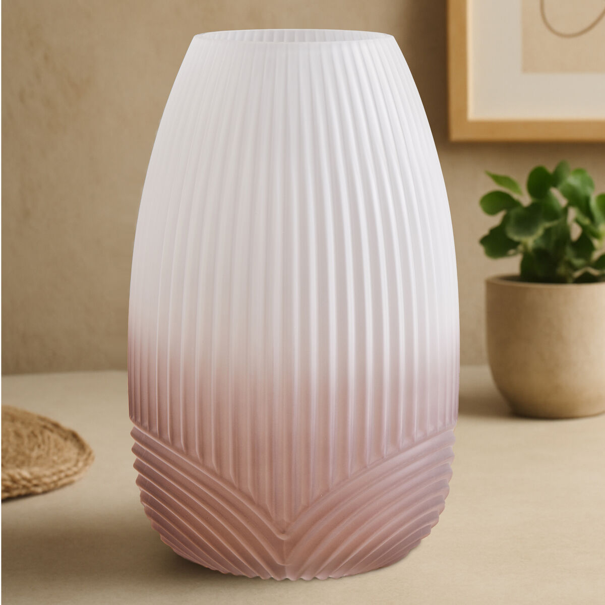 Ombre Small Grey Glass Vase