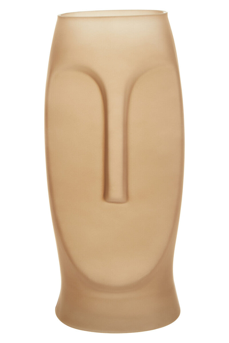 Smoked Grey Large Face Design Vase