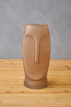 Smoked Grey Large Face Design Vase