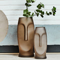 Smoked Grey Large Face Design Vase