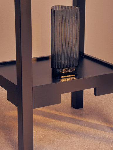 Compact Small Grey Glass Vase