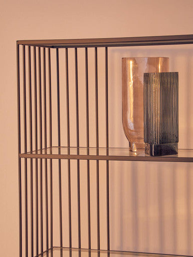 Compact Small Grey Glass Vase