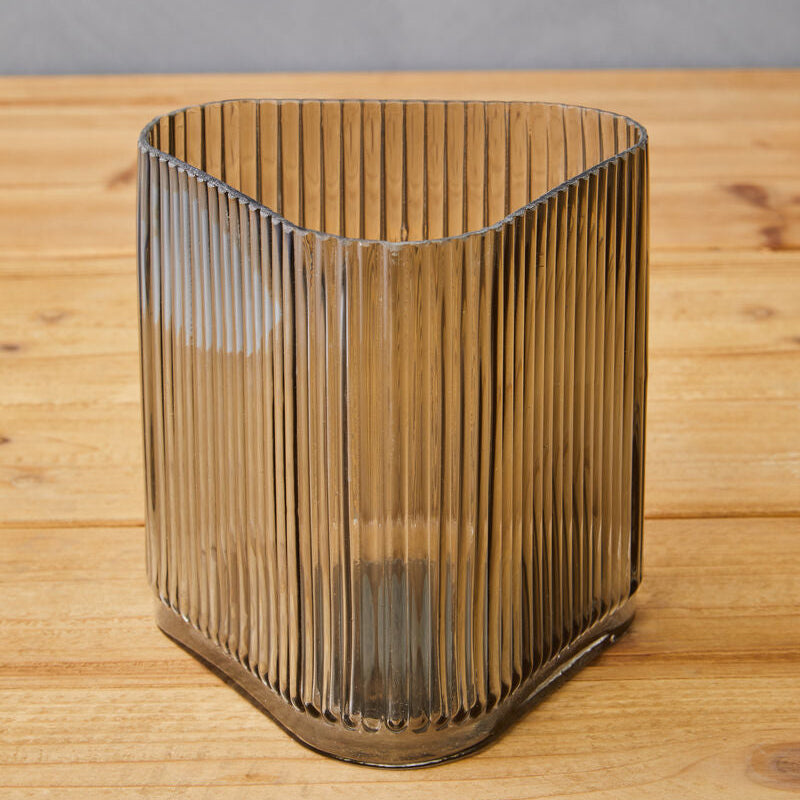 Architectural Large Grey Glass Vase