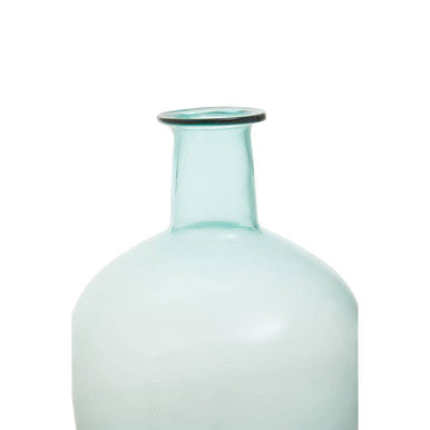 Blue Small Bottle Neck Recycled Glass Vase